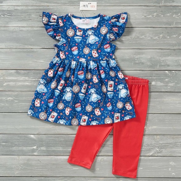 Pete + Lucy NWT Capri Set ALICE IN WONDERLAND - Picture 2 of 9